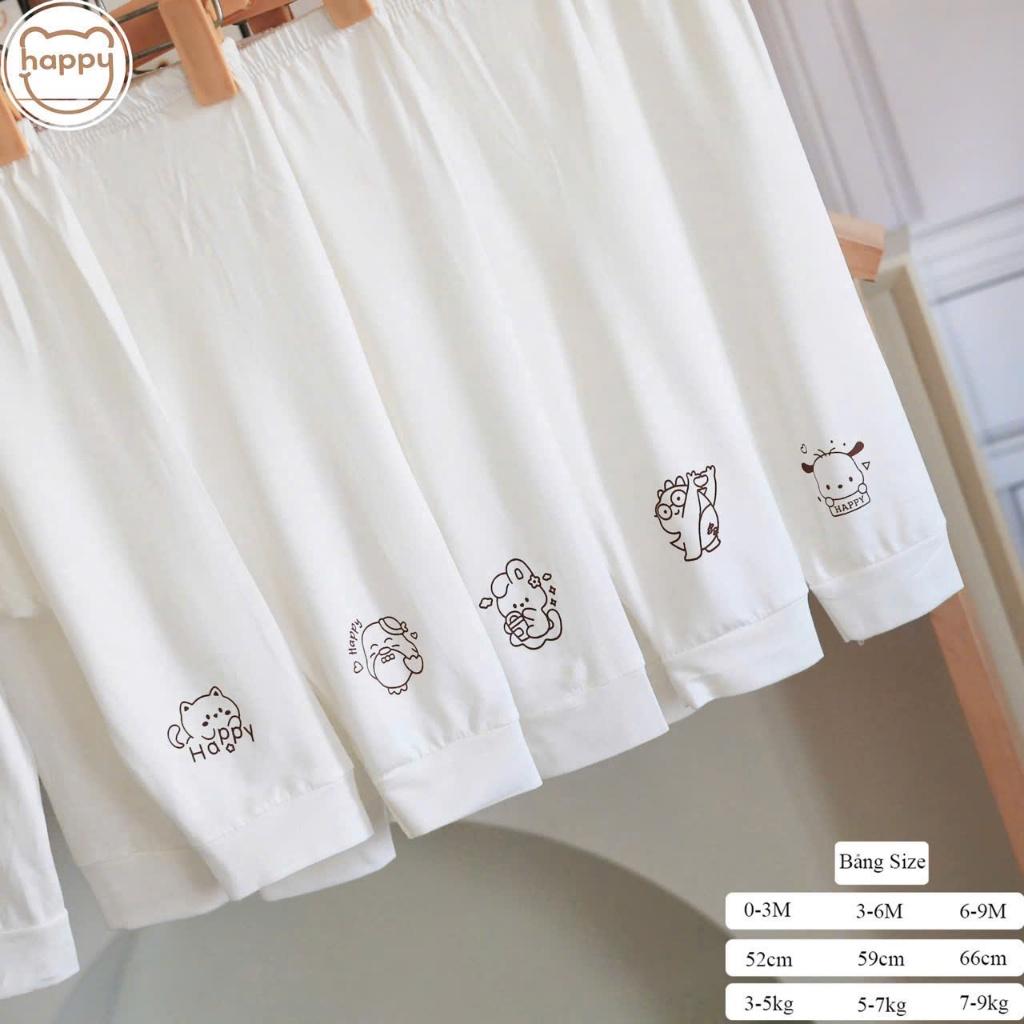 [3-9kg] Quần Dài Trắng Thun Lạnh Mặc Tả Bỉm Thoải Mái Chất Mềm, Mát, Co Giãn Cho Bé Sơ Sinh - 1 Quần - Bé Trai