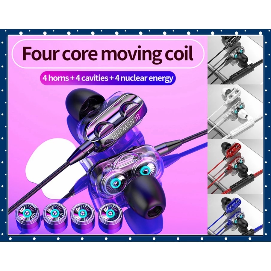 Tai Nghe Nhét Tai Super A4 9D Có Micro Jack 3.5mm Âm Thanh Siêu Trầm - miếng lót chuột