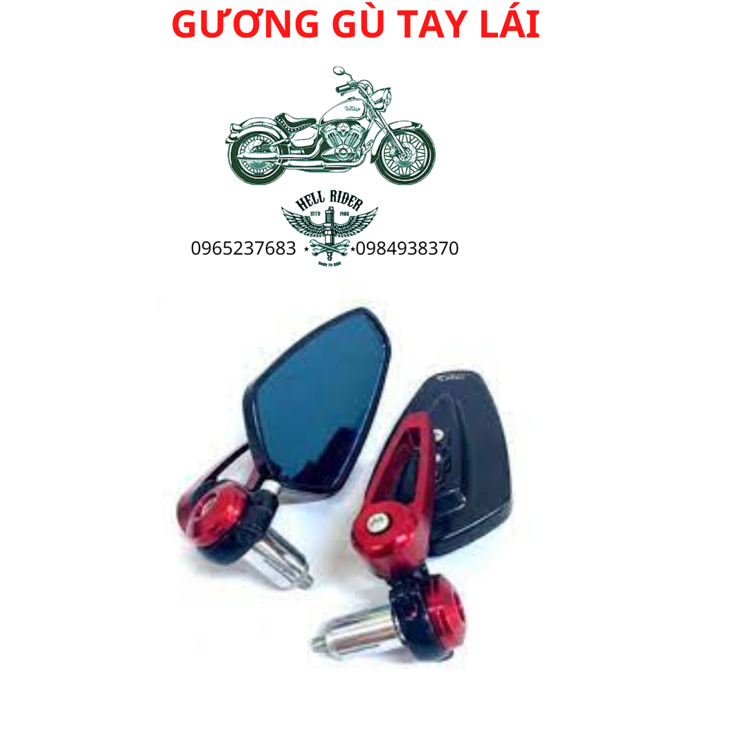 Gương thời trang xe máy, gương gù gắn chân kính có thể xoay gập 360 độ phù hợp láp mọi loại xe