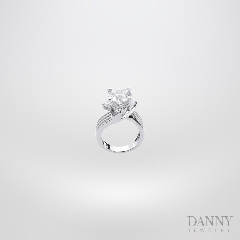 Nhẫn Nữ Bạc 925 Danny Jewelry Xi Bạch Kim Đính Đá CZ KI4GZ009