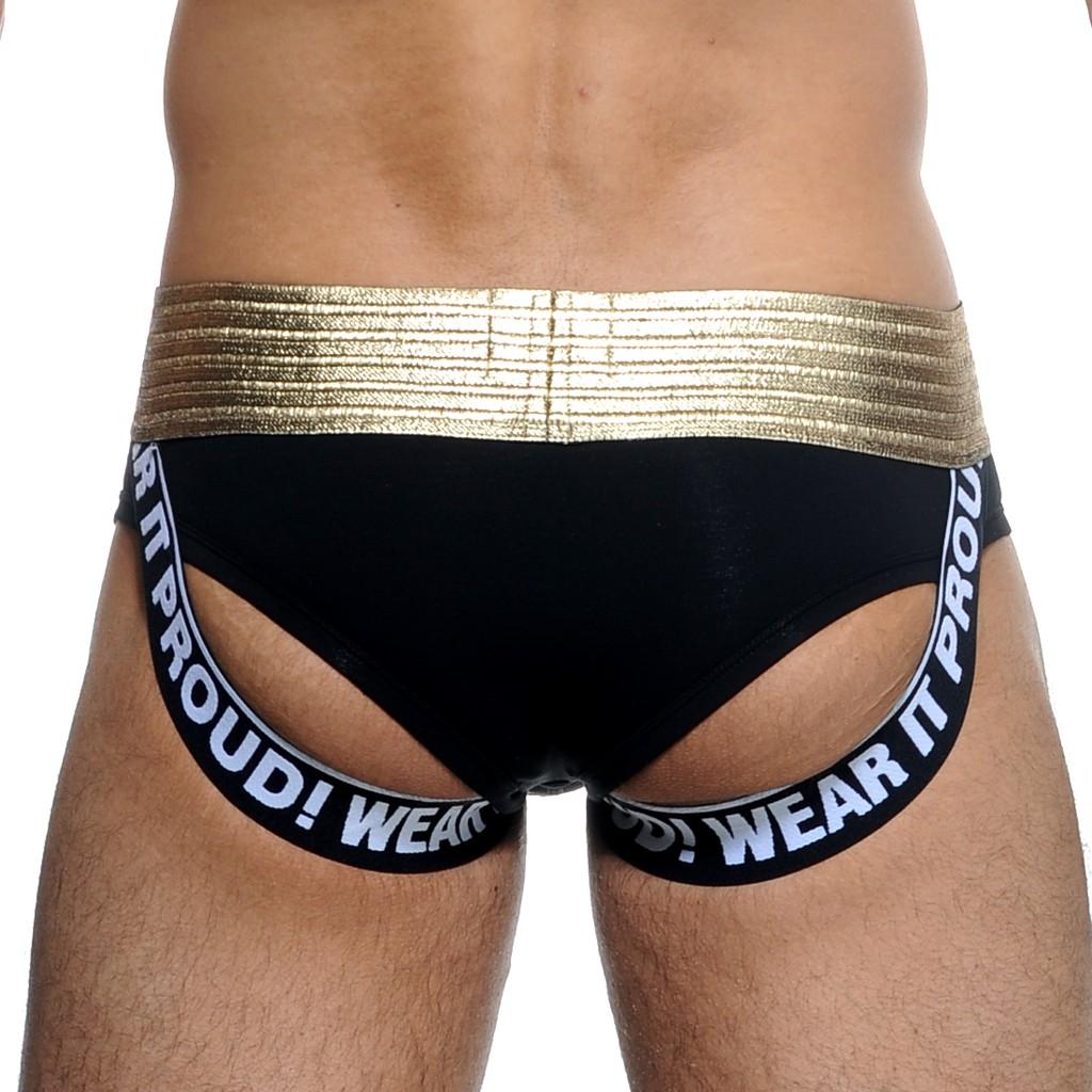 Quần lót nam tam giác STUD màu vàng/đen Men's Fashion Underwear Gold / Black U1044AJS22