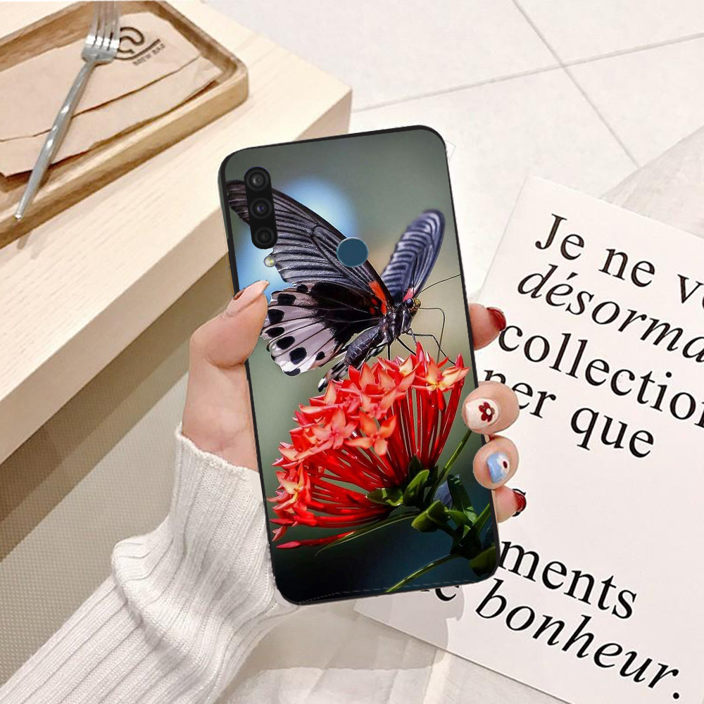 Ốp lưng điện thoại VSMART JOY 3 viền silicon dẻo hình Cánh Bướm Xanh - Hàng chính hãng