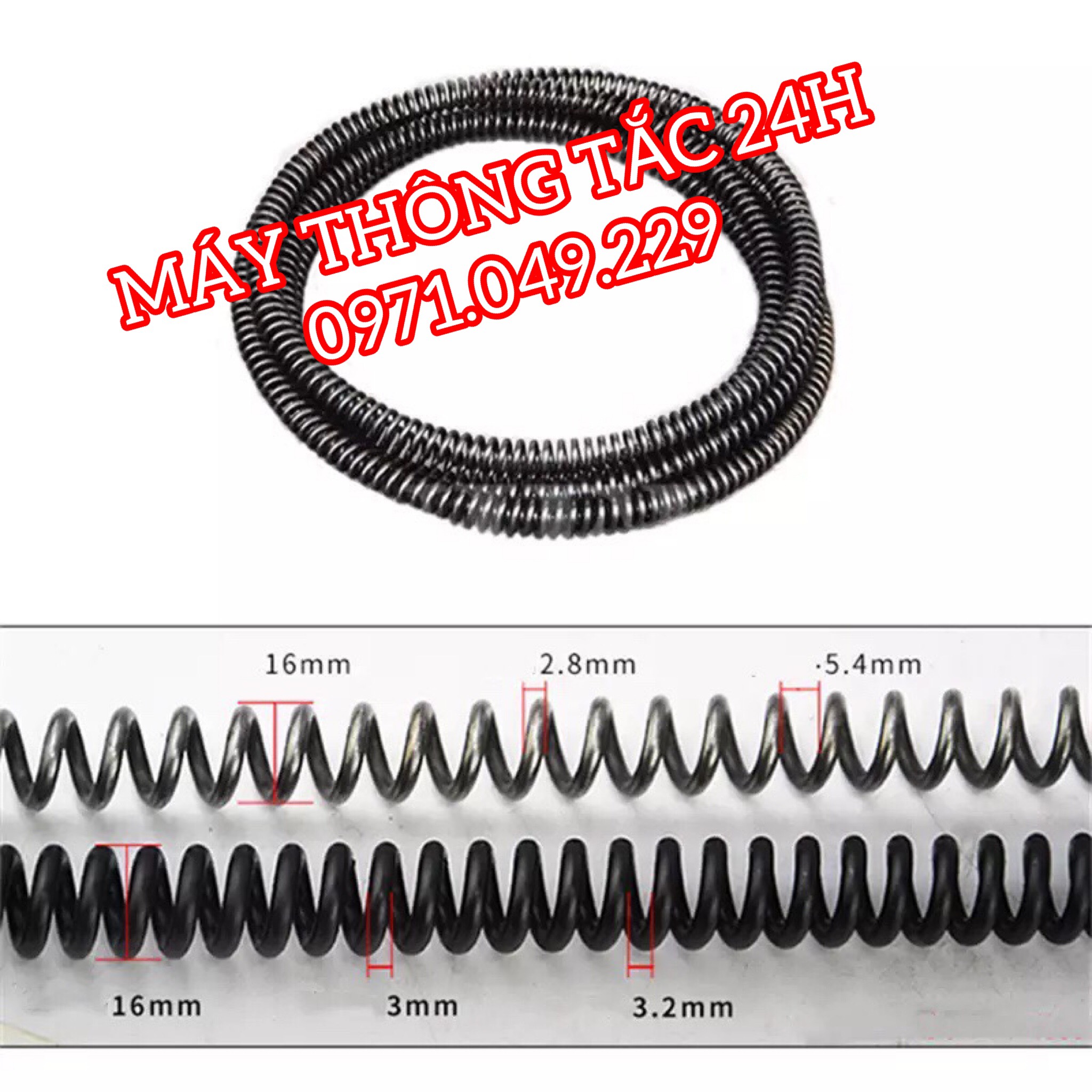 DÂY THÔNG TẮC CỐNG ,ĐƯỜNG ỐNG ĐƯỜNG KÍNH 16MM DÀI 11,4M LOẠI 1 DÀY DẶN DÙNG MÁY KHOAN