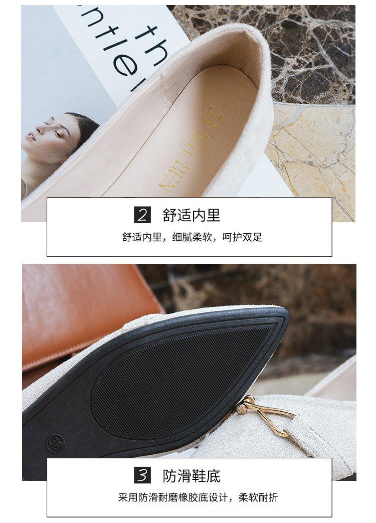 Giày Da Lộn Đế Thấp Mũi Nhọn Thời Trang Thanh Lịch Cho Nữ