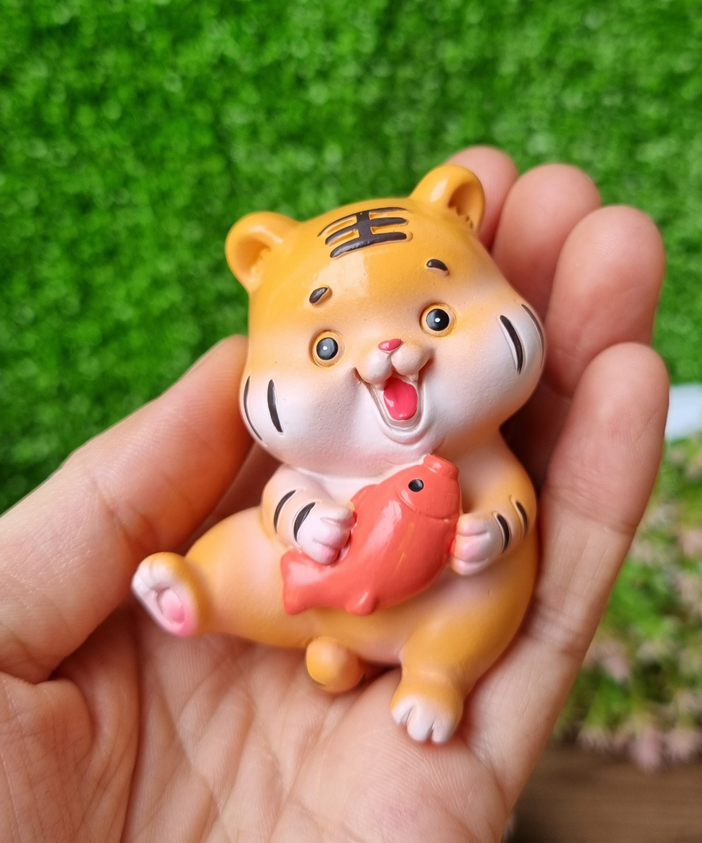 Bộ 04 tượng Hổ vàng May Mắn - Tài Lộc mẫu 01