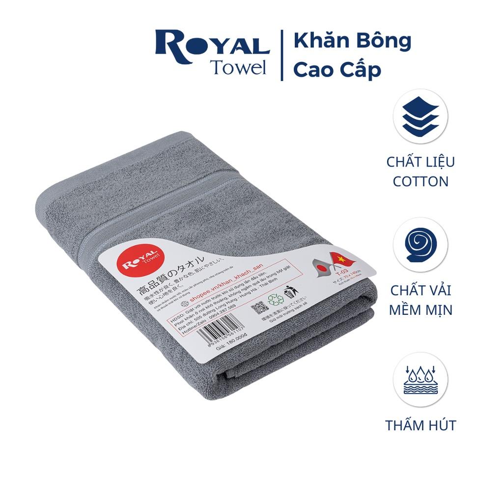 Khăn tắm Royal 70x140cm với sợi bông cotton dày thấm hút tốt, không dổ lông, không ra màu