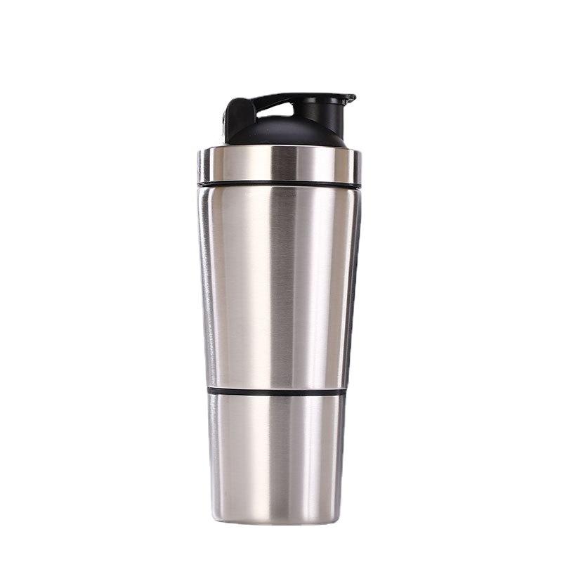 Bình Lắc Dinh Dưỡng Tường Đơn Bằng Thép Không Gỉ Với Bóng Trộn, Thể Dục Thể Thao Bình, Đôi Quy Mô Bình Lắc 700ML