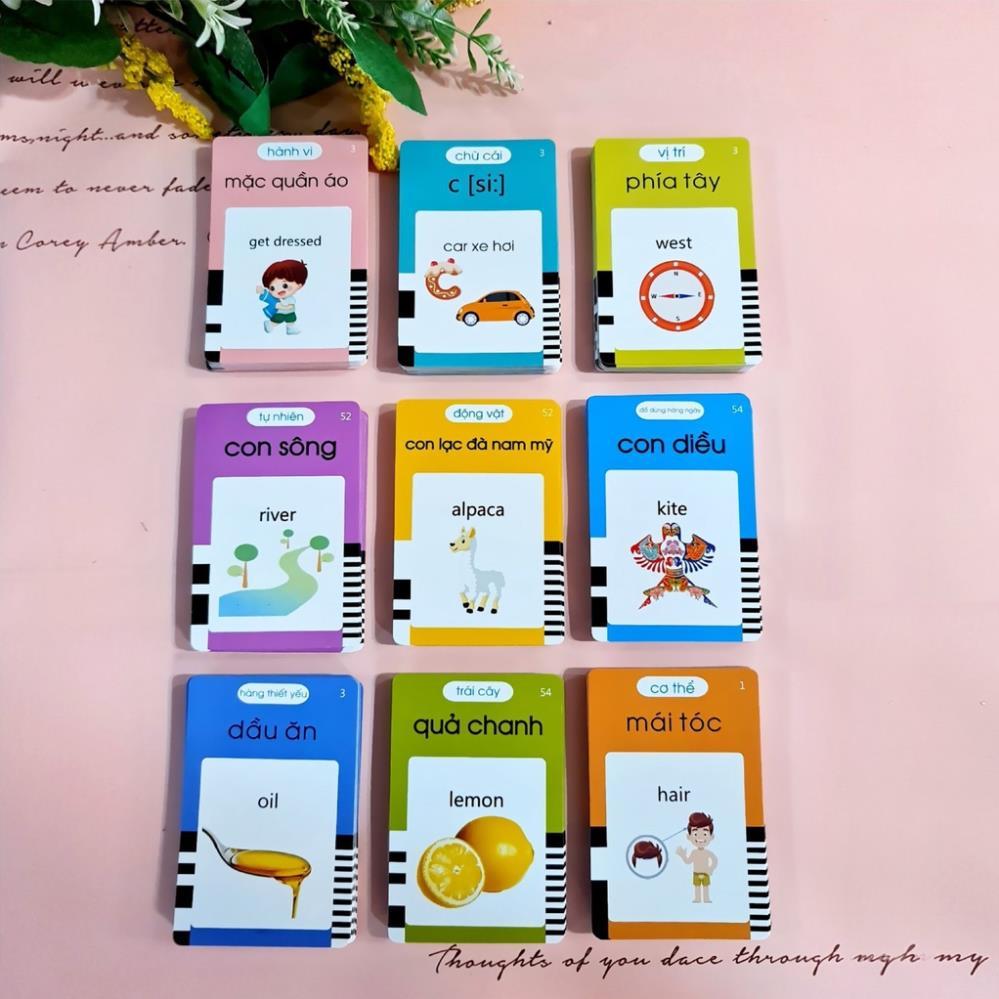 Máy đọc thẻ tiếng anh Việt song ngữ Tuệ Minh, máy đọc thẻ flashcard 112 thẻ 224 từ khoá và 12 chủ đề