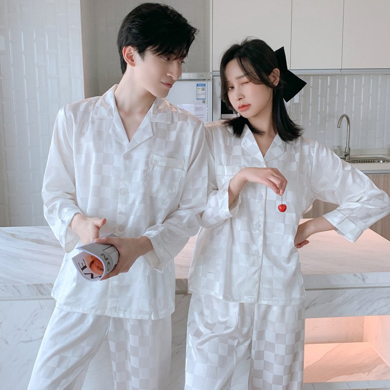 Đồ bộ Pyjama Nam chất liệu phi bóng rũ mềm mại,nền caro đơn giản tao nhã 88227