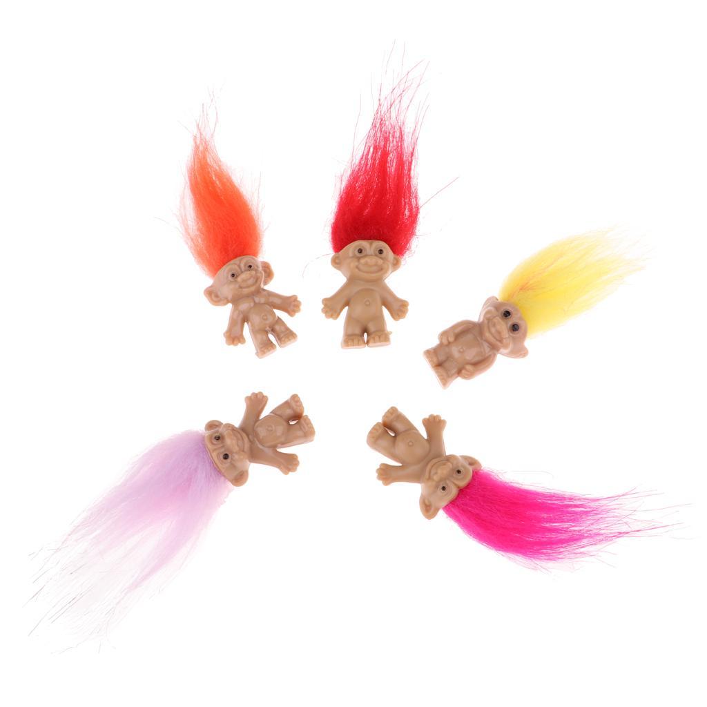 Colorful 5 pcs Dollhouse Mini Figures Lucky Troll Dolls Leprocauns Decor