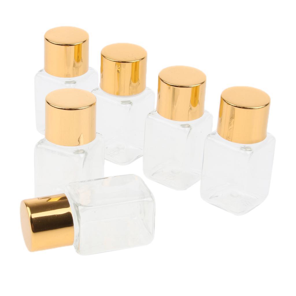 6pcs Transparent Refillable Empty Essential Oil Bottles Cosmetic Container Holder 10ml