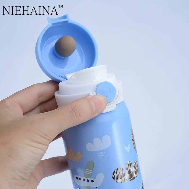 500Ml Giữ Nhiệt Màu Thép Không Gỉ 304 Hoạt Hình Dễ Thương Nảy Bình Giữ Nhiệt Chân Không Nước Cốc Du Lịch