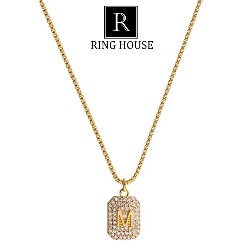 N32 Dây Chuyền Theo Tên Chữ M Titan Không Đen Gỉ Vàng Gold