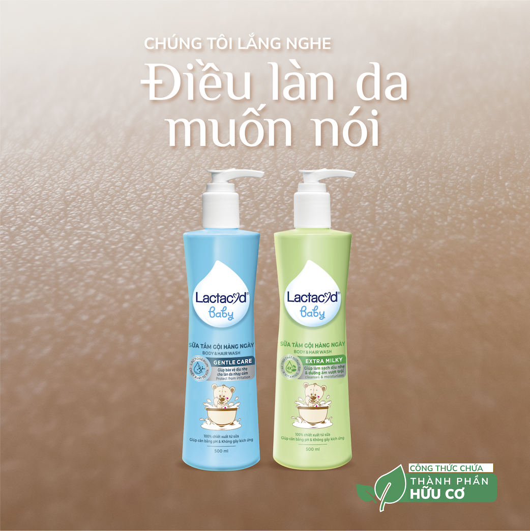 Bộ 3 chai Sữa Tắm Gội Trẻ Em Lactacyd Baby Extra Milky Làm Sạch Dịu Nhẹ và Dưỡng Ẩm Vượt Trội 500ml/chai