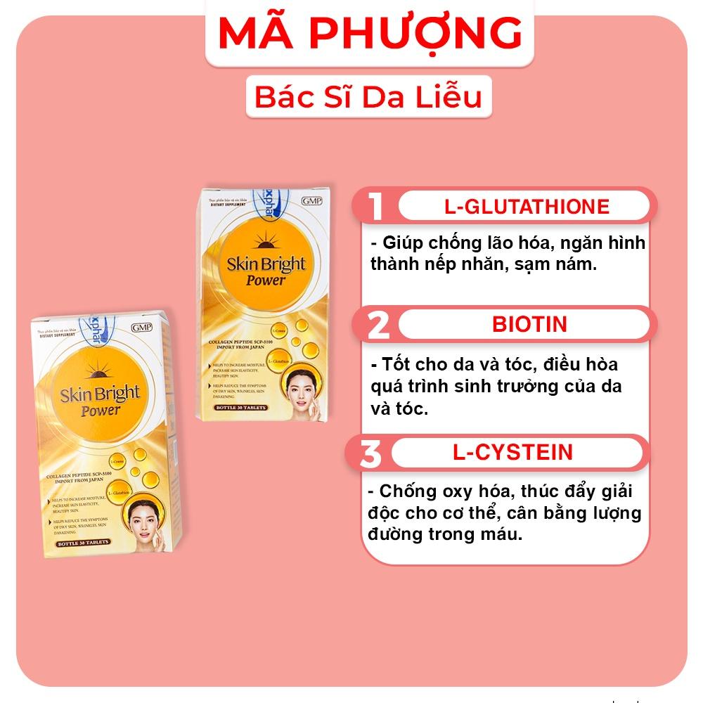 Viên uống trắng da, giảm thâm nám Skin Bright Power Hộp 30 viên - Bác sĩ Mã Phượng