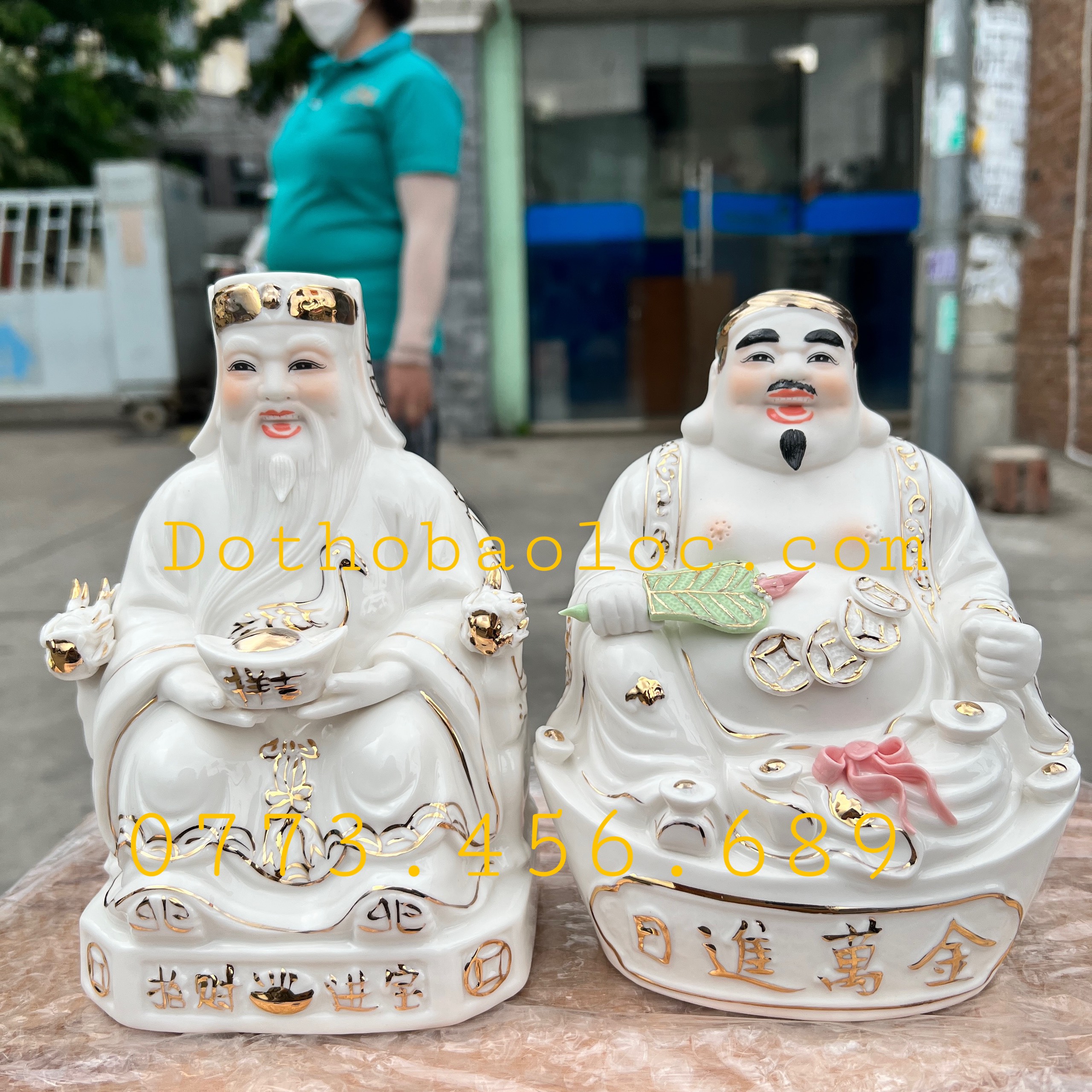 Tượng Thần tài Thổ địa Đức hóa cao cấp cao 19cm