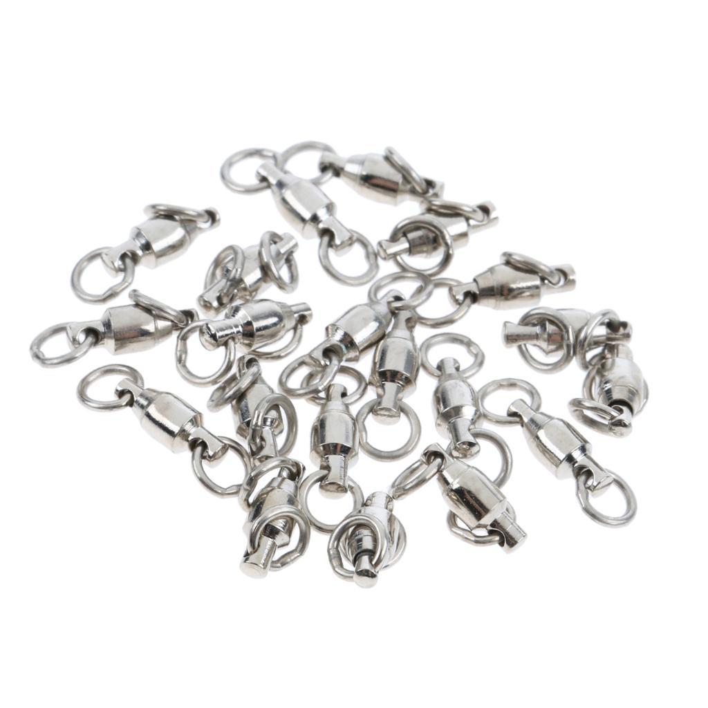 40pcs Ball Bearing with Split Ring Swivel Solid Fishing Connector