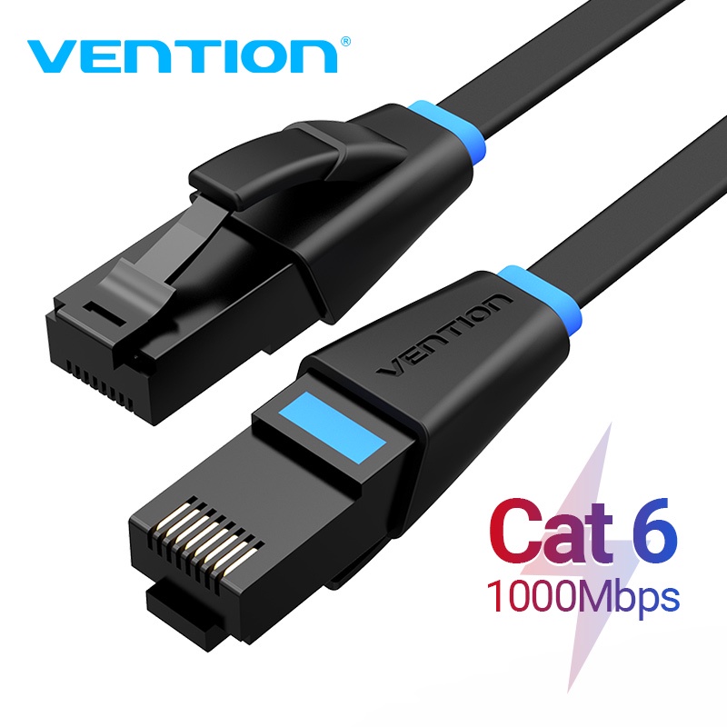 Dây cáp mạng Lan Cat6 Dẹt Vention 0.5m/1m/1.5m/ 5m tốc độ cao - Hàng chính hãng