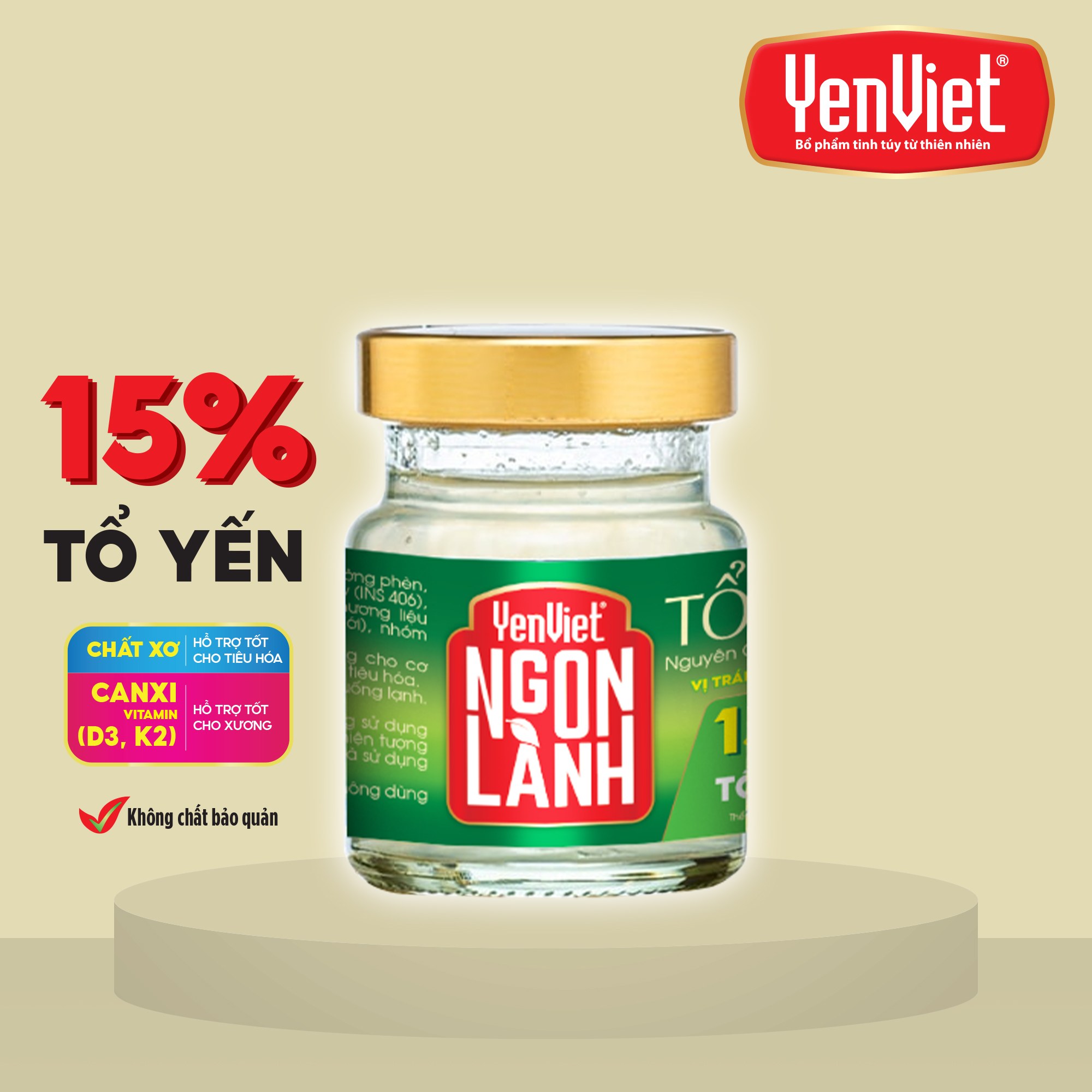 Tổ Yến Nguyên Chất Chưng Sẵn Yenviet Ngon Lành Vị Táo Đỏ Hạt Sen (15% Tổ Yến) [Hộp 6 lọ x 70ml]