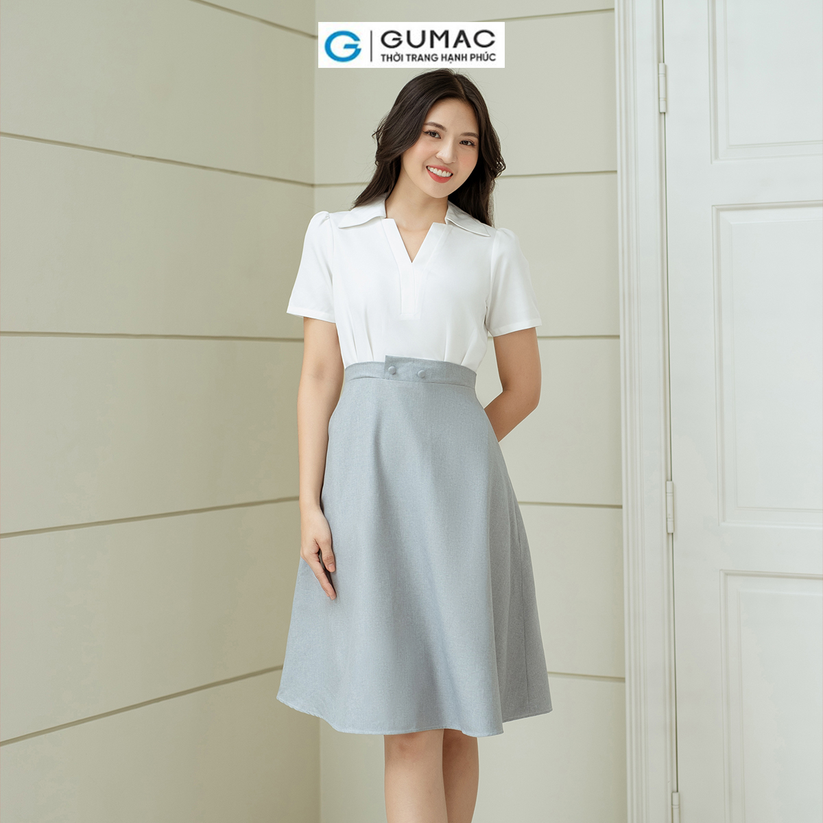 Đầm A phối tùng GUMAC DD08025