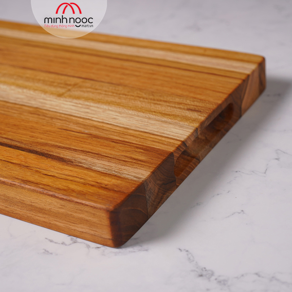 Thớt gỗ Teak ghép ngang, hình chữ nhật 20x30x2,5 cm - MSP CG01. Dùng cắt, thái, khay trưng bày thực phẩm.