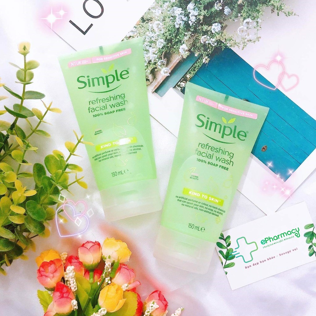 Sữa Rữa Mặt SIMPLE Kind To Skin Dạng Gel Cho Da Nhạy Cảm UK