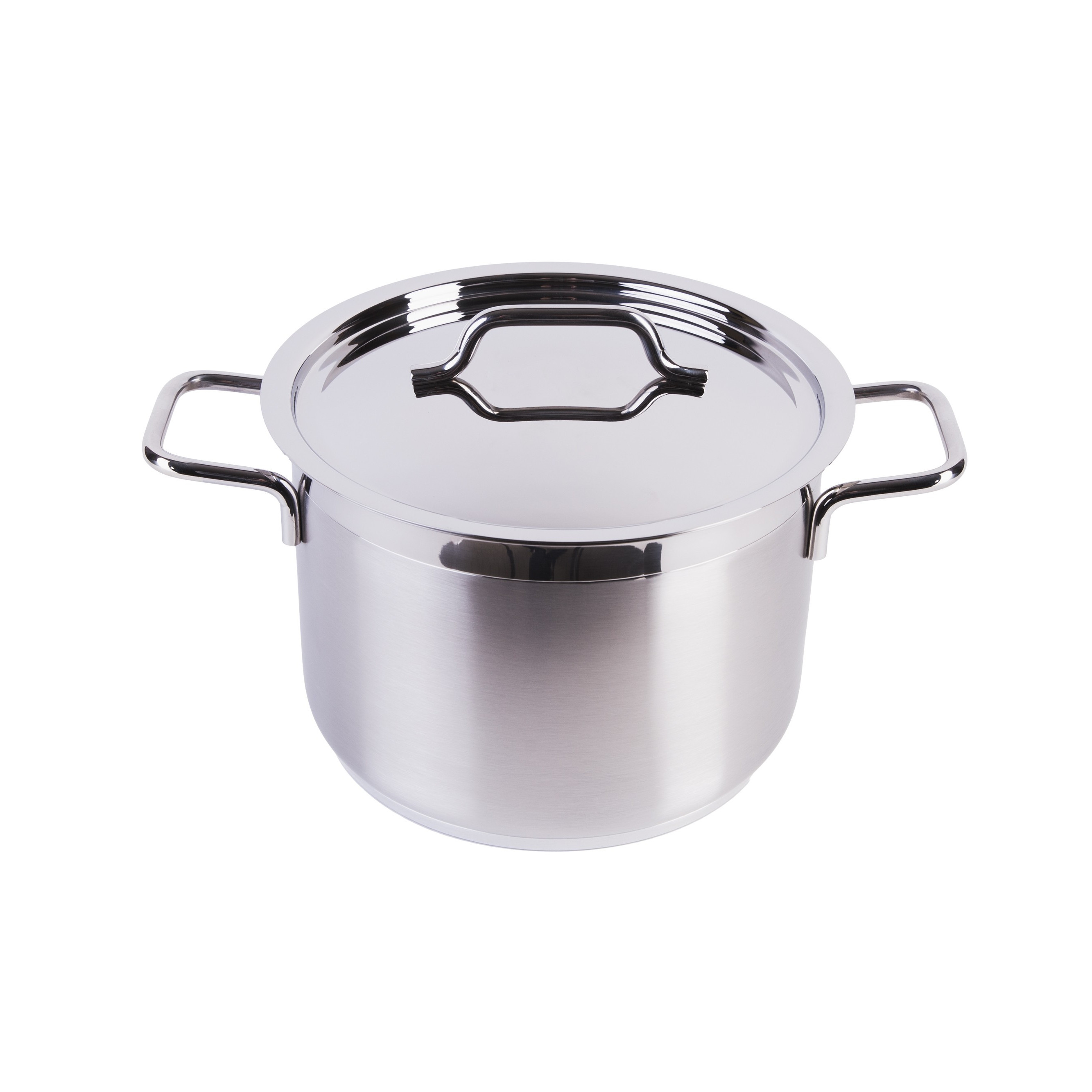 Soong Nồi Inox Cao Cấp Đáy 3 Lớp Thân Cao 2 Lớp Nắp Inox 20x18cm Dung Tích 5.6L Berndorf Sandrik - Stainless Steel Pot with Lid