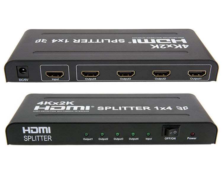 Bộ chia HDMI 1 ra 4 Full HD 1080 hỗ trợ 3D 4K