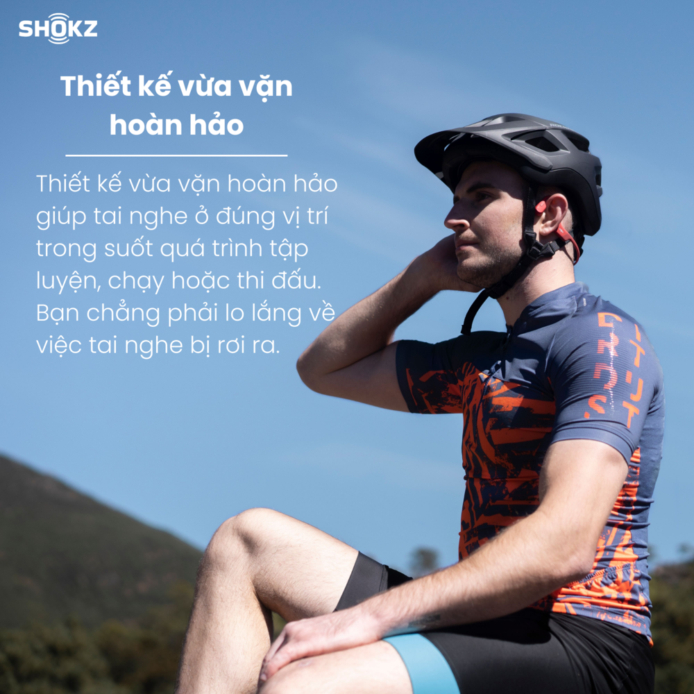 Tai Nghe Bluetooth Thể Thao Dẫn Truyền Âm Thanh Qua Xương SHOKZ OPEN RUN S803 Màu Đỏ - Hàng chính hãng