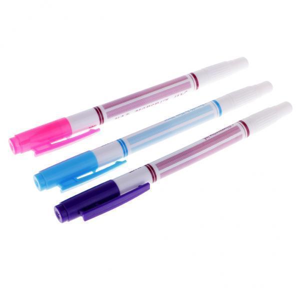 2-3pack 3pcs Dual Head Water Erasable Soluble Pen Vanishing Fabric Marker Pen