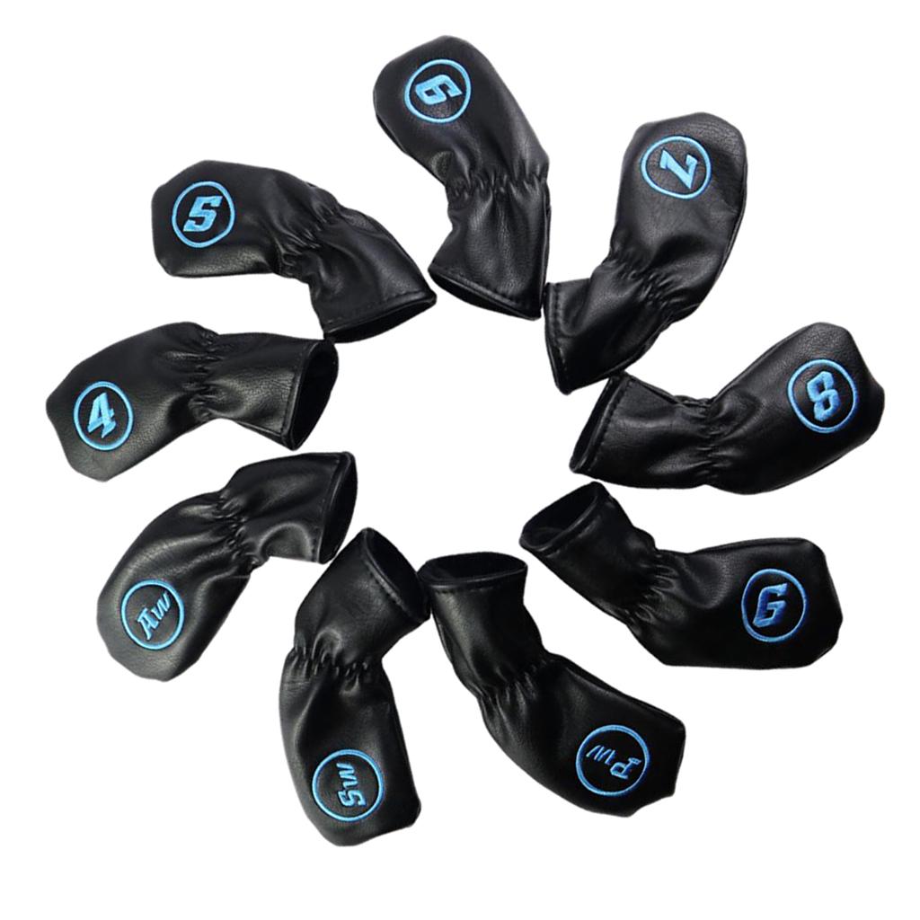 Set 9 Vỏ Bọc Đầu Gậy Golf 4-AW Bằng Da PU Chống Thấm Nước