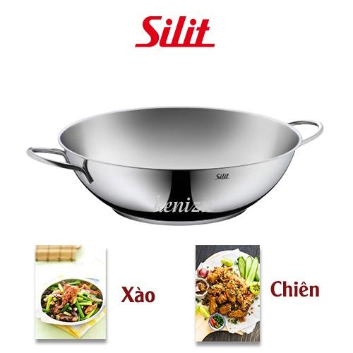 Chảo Xào 2 Quai Silit Wok 32cm, Chất Liệu Thép Không Gỉ Nguyên Khối, Dùng Cho Mọi Loại Bếp, Nhập Đức Chính Hãng