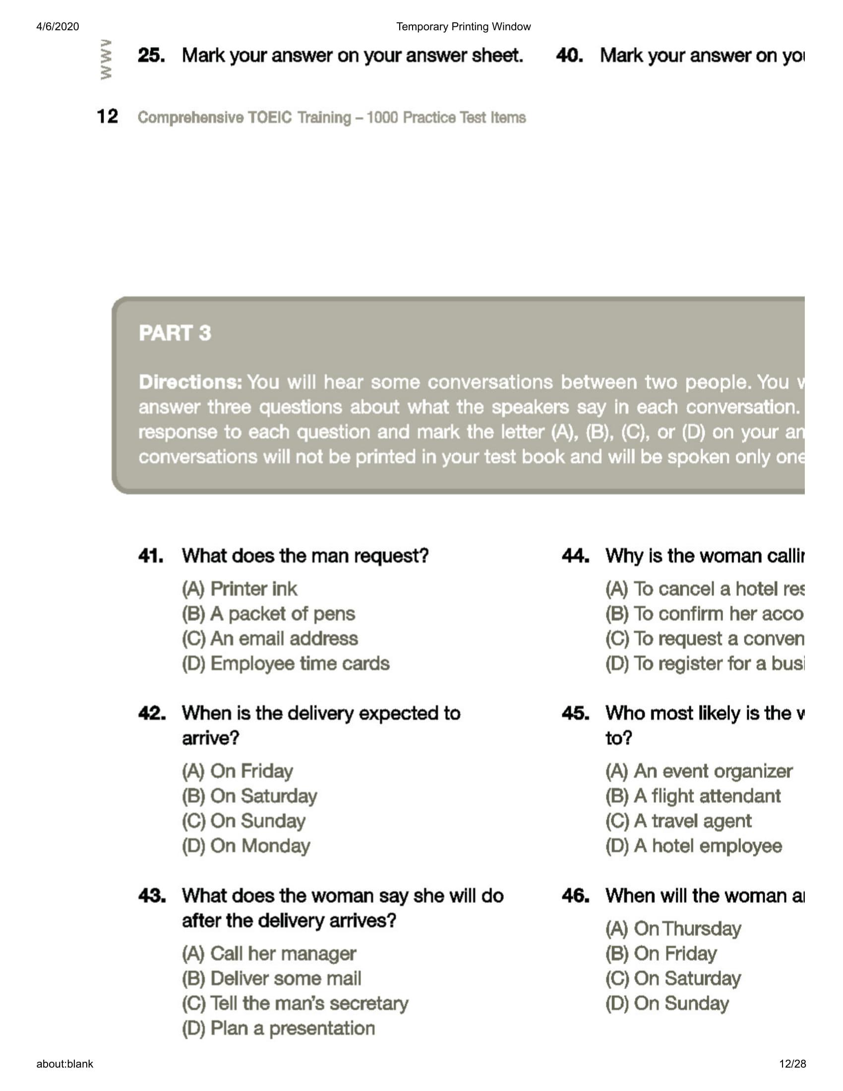 Sách Comprehensive Toeic Training 1000 Practice Test Items (Vol 2) - Kèm CD