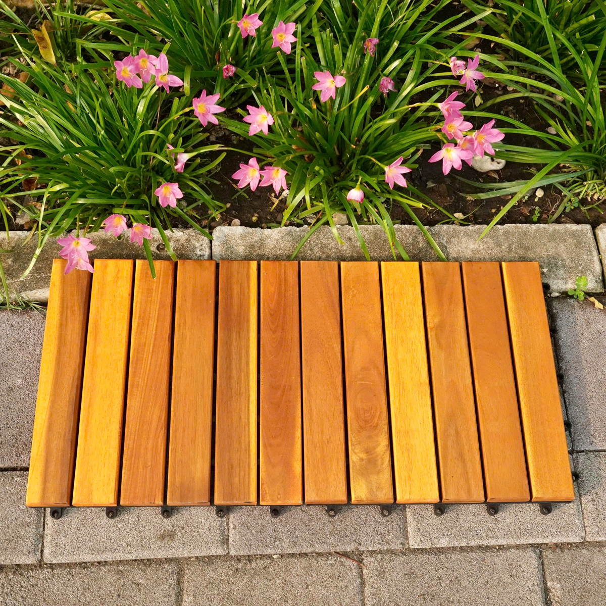 Combo 30 Vỉ Gỗ Lót Sàn Ban Công Đế Nhựa Chắc Chắn – Chống Cong Vênh, Mối Mọt, Màu Đẹp