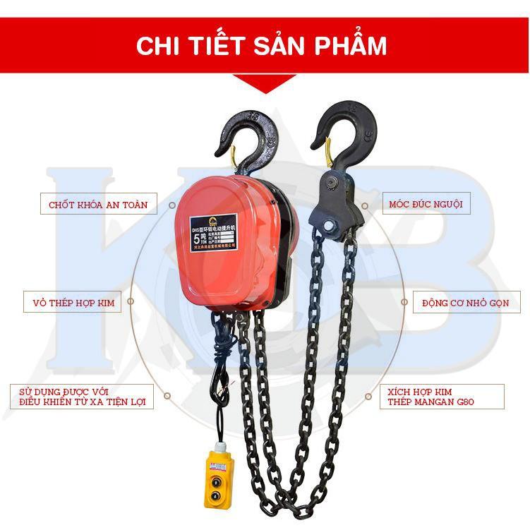 Pa lăng xích điện DHP 380V 3TẤN – 6M