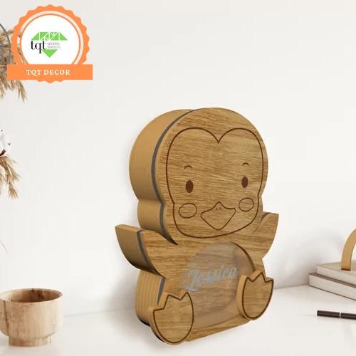 Lợn gỗ tiết kiệm có đèn mẫu 2