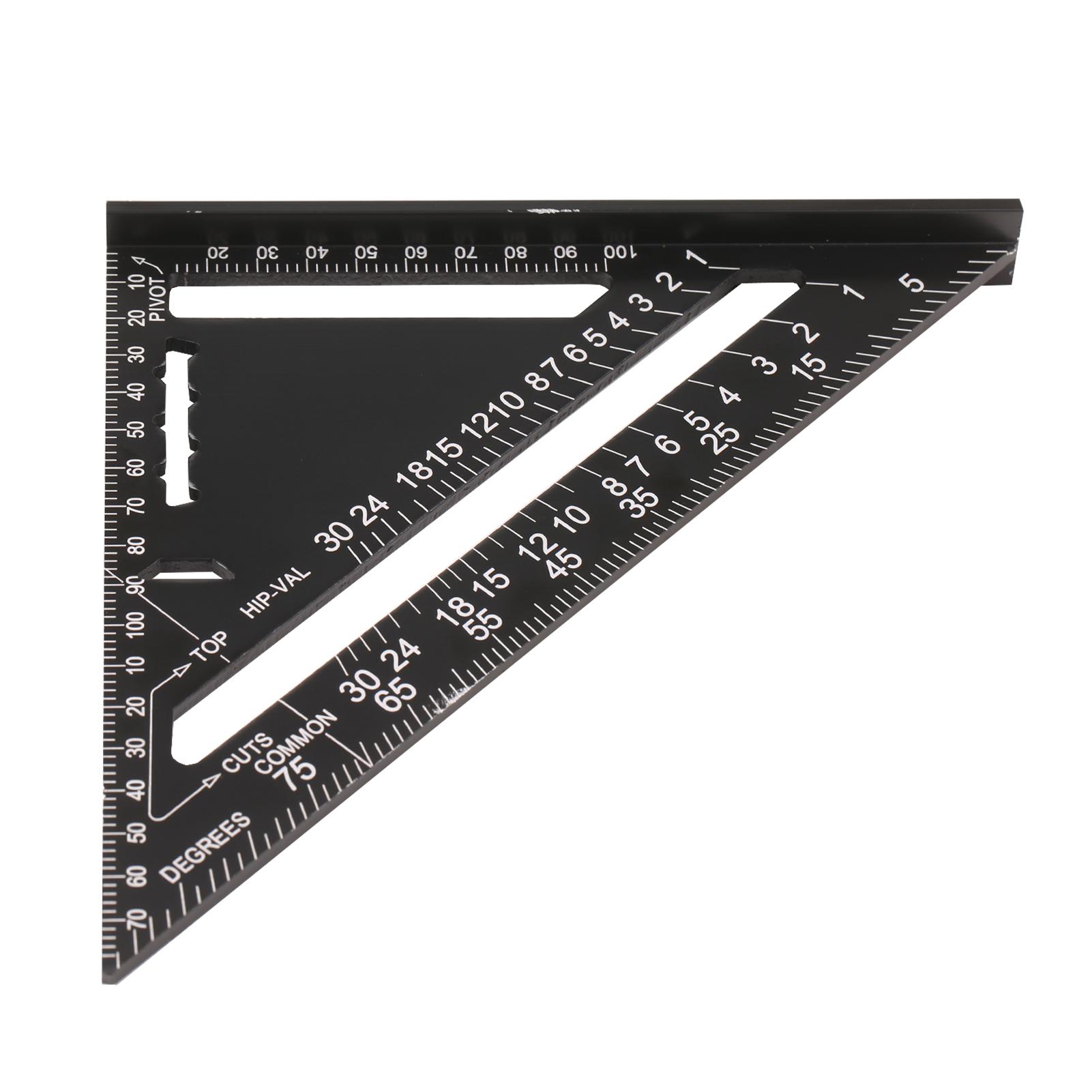 12 Inch Rafter Square Aluminum Alloy Metric Triangle Ruler Double Scale Triangle Protractor Layout Gauge High Precision