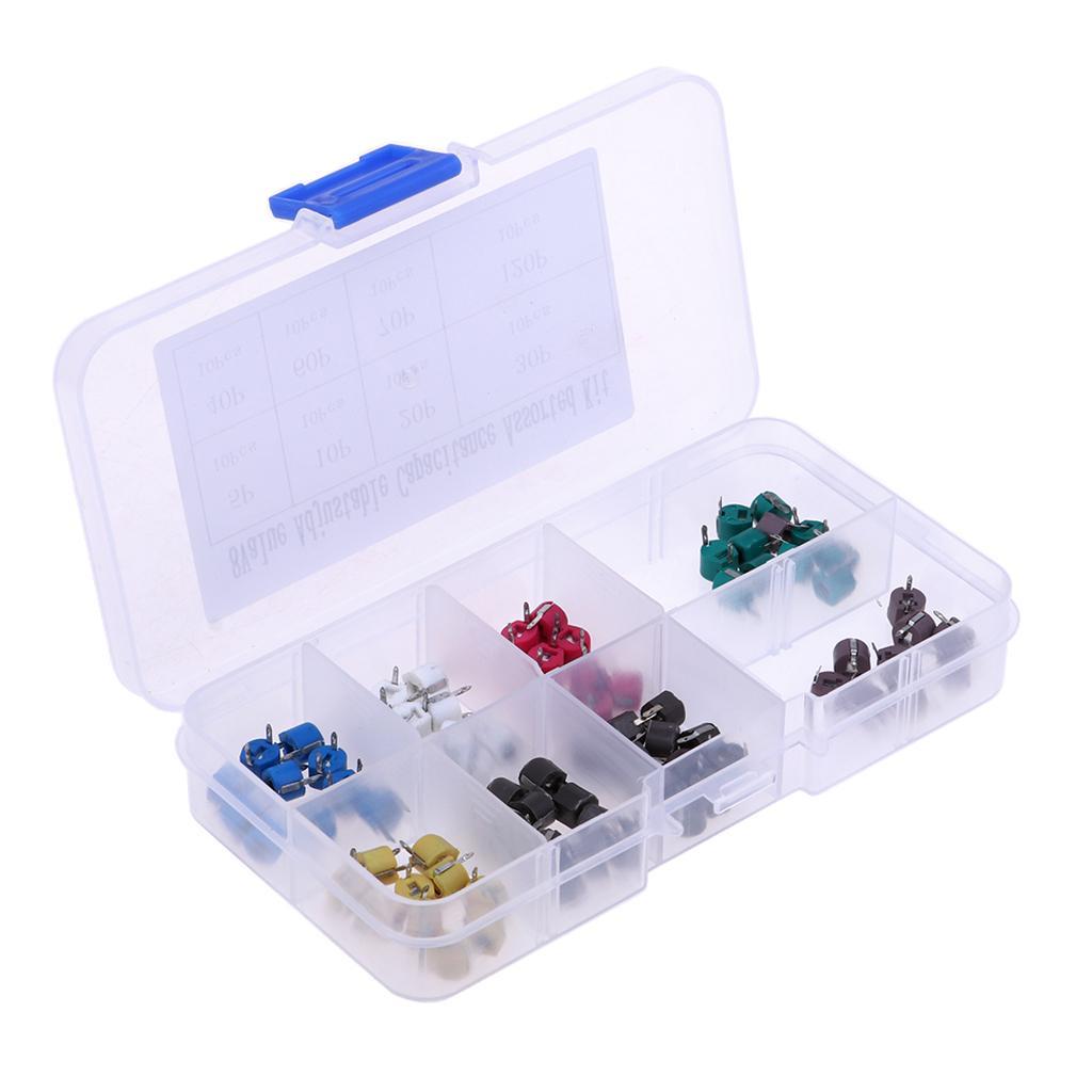 Trimmer Capacitors Assorted Box Kit 8 Values X 20 Piece ( Total 160 Piece )