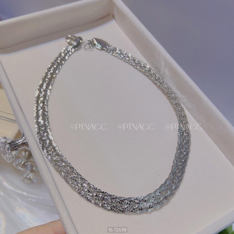 ᴾᵀᴺᵃᶜᶜ Dây chuyền bính ép Italy xi bạch kim cao cấp