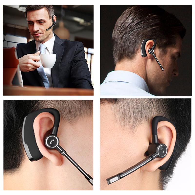 V8S Bluetooth Ô Tô Không Dây Âm Thanh Stereo Tai Nghe BT4.1 Kinh Doanh Tai Nghe Nhét Tai Tai Đa Năng Tai Nghe Một Kết Nối Với 2 Thiết Bị