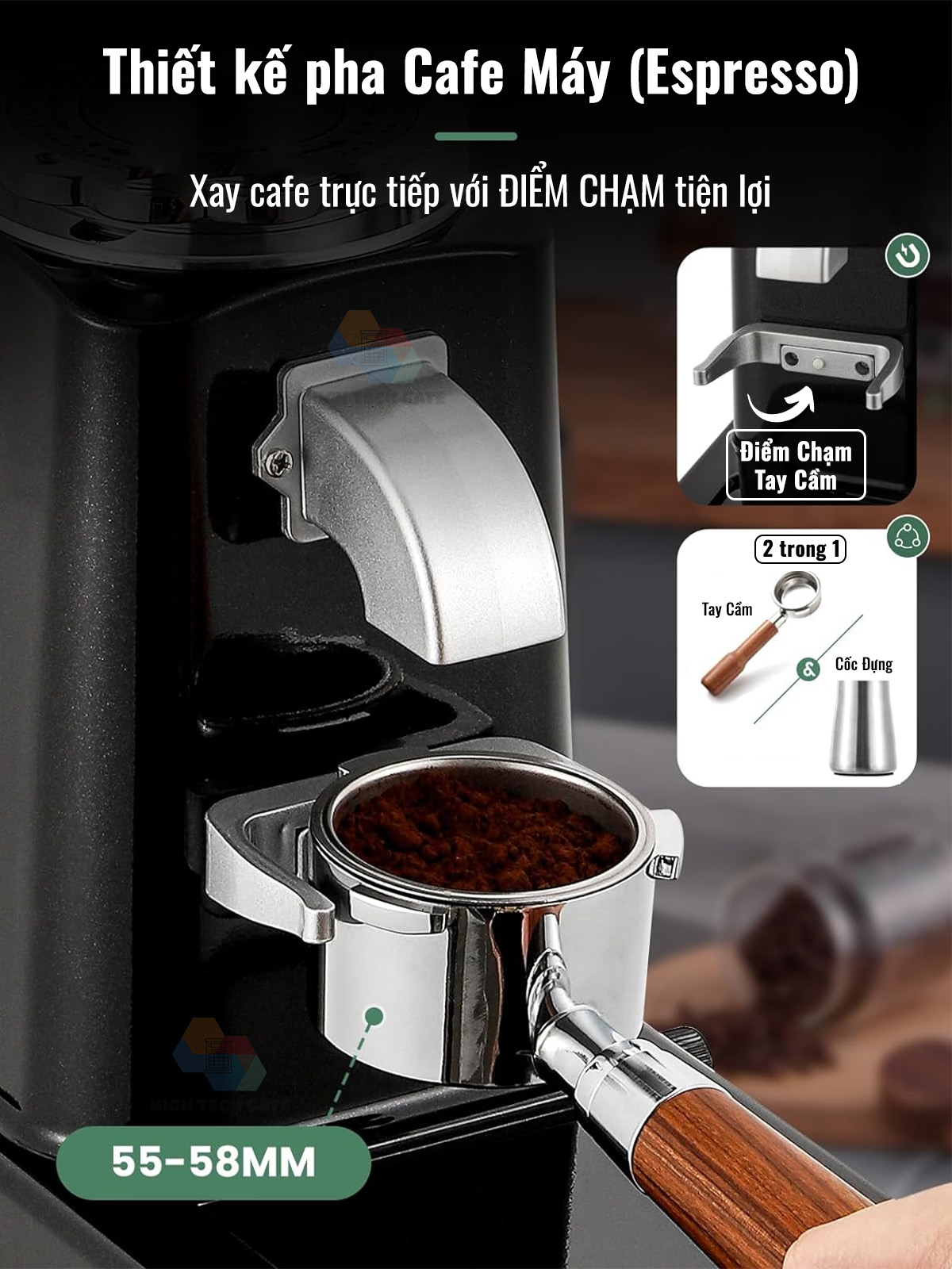 Máy Xay Cà Phê G69 Xay Hạt Cafe Pha Espresso,51 Cấp Độ Xay Mịn, Tự Động Auto, Hàng Chính Hãng