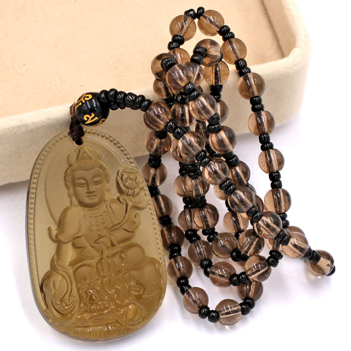 Vòng cổ Bồ tát Phổ hiền đá Obsidian 5 cm DHBNN2