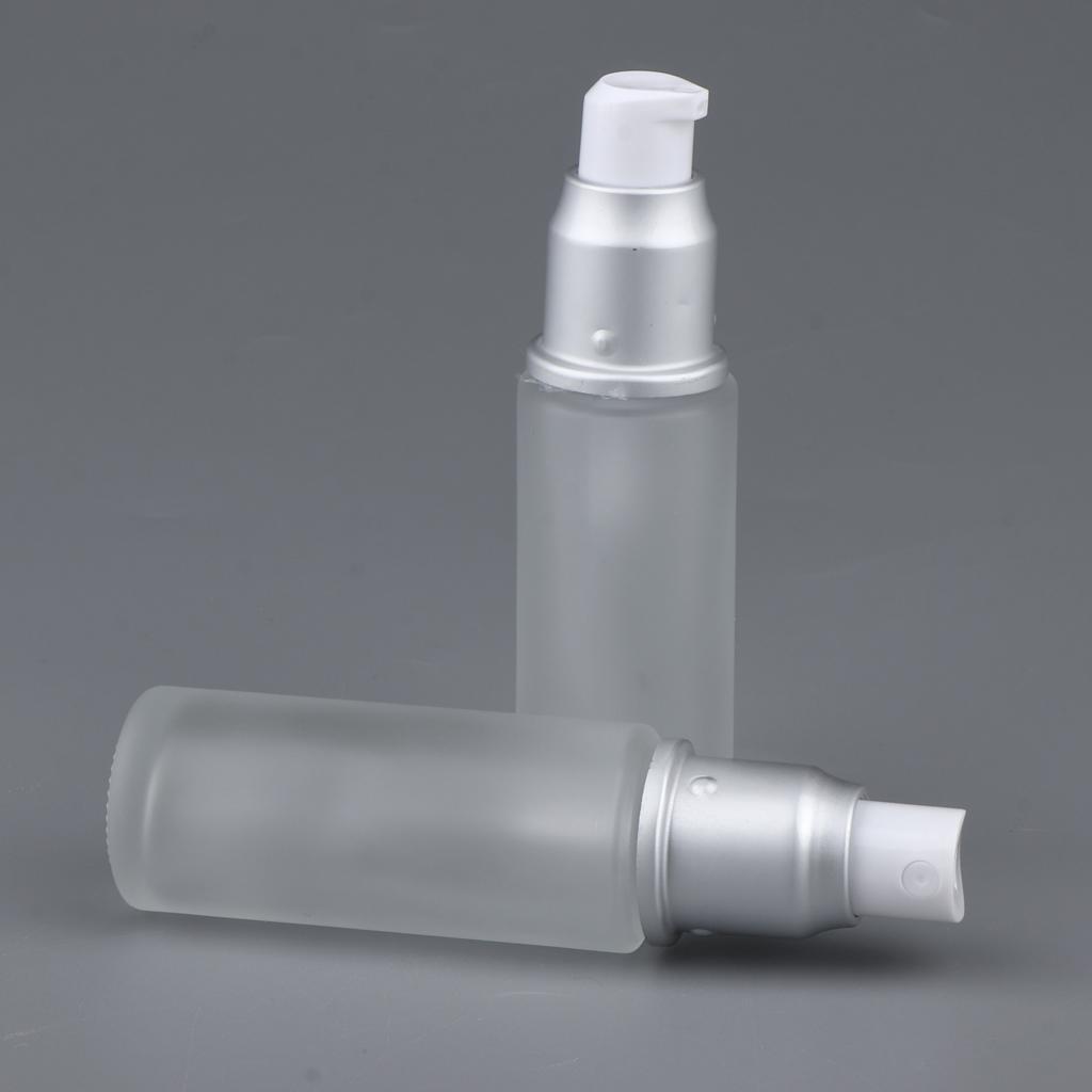 Pack Of 4 Empty Glass Lotion Cream Pump Container & Bottle Travel