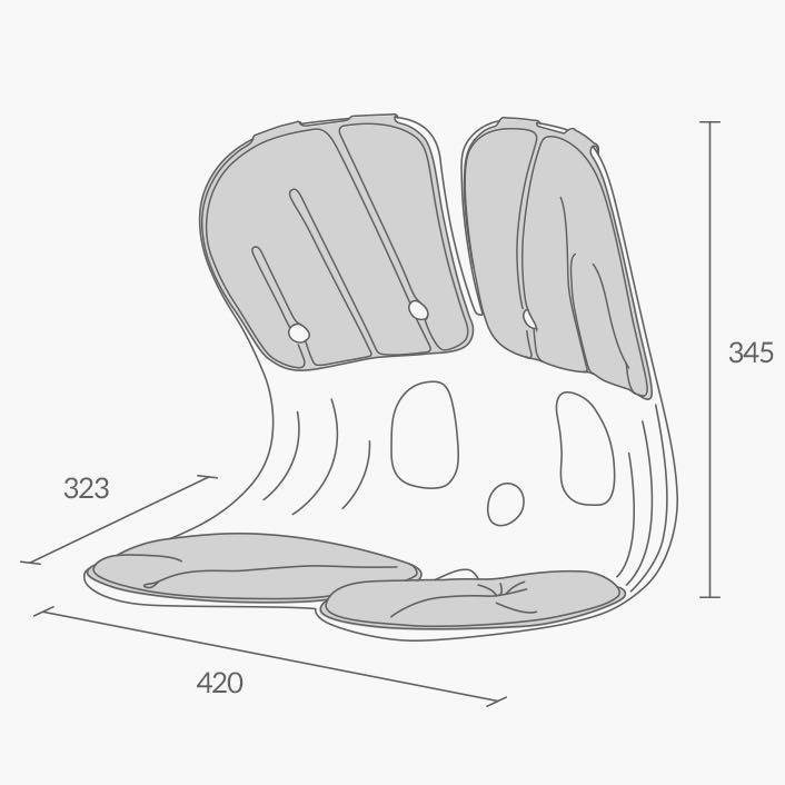 Ghế hỗ trợ cột sống lưng Curble Grand điều chỉnh tư thế ngồi Hàn Quốc màu đỏ