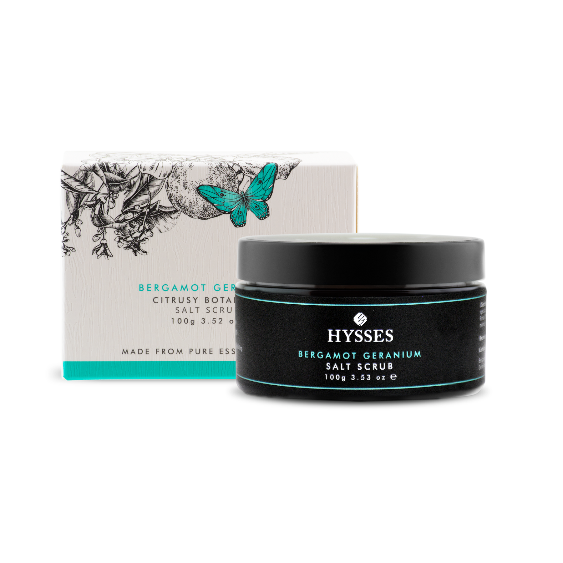 Muối Tẩy Tế Bào Chết Cao Cấp Hysses Salt Scrub Giúp Kháng Khuẩn, Làm Sạch Lỗ Chân Lông, Sáng Da, Tăng Cường Lưu Thông Máu Với Tinh Dầu Cam Bergamot & Hoa Phong Lữ Hữu Cơ Tự Nhiên