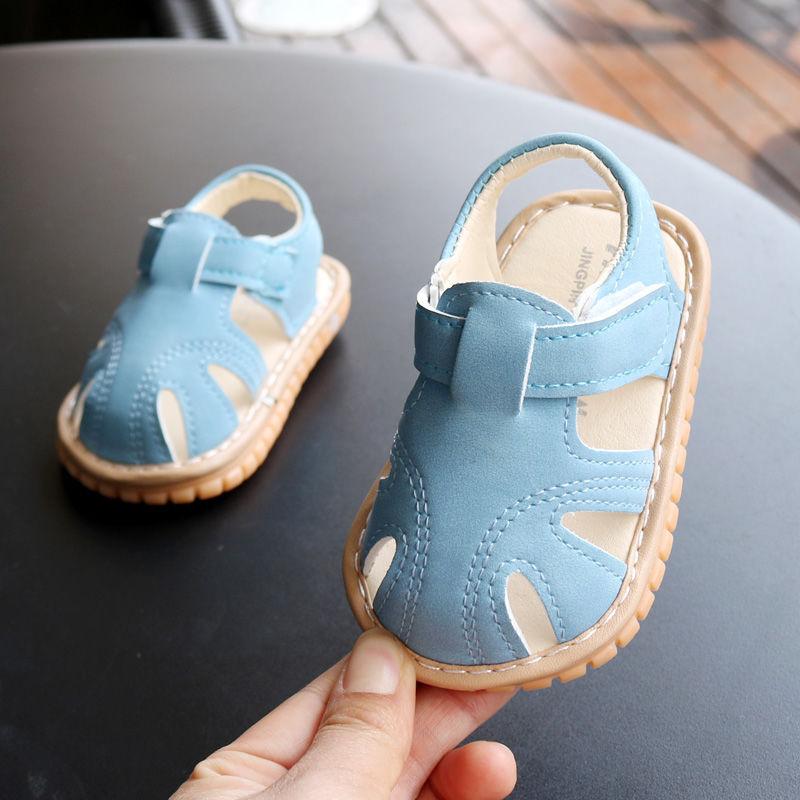 Giày sandal tập đi có kèn cho bé trai, bé gái , chất liệu da cao cấp, thiết kế dễ thương phong cách Hàn Quốc