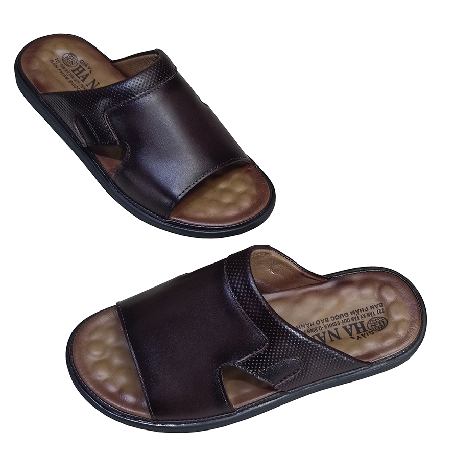 Dép Nam Quai Ngang HÀ NAM Da Bò Thật Cao Cấp DNA2183