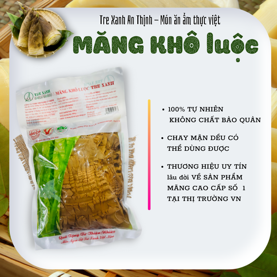 Măng Khô Luộc Măng Tre Tự Nhiên Thơm Ngon Tre Xanh An Thịnh