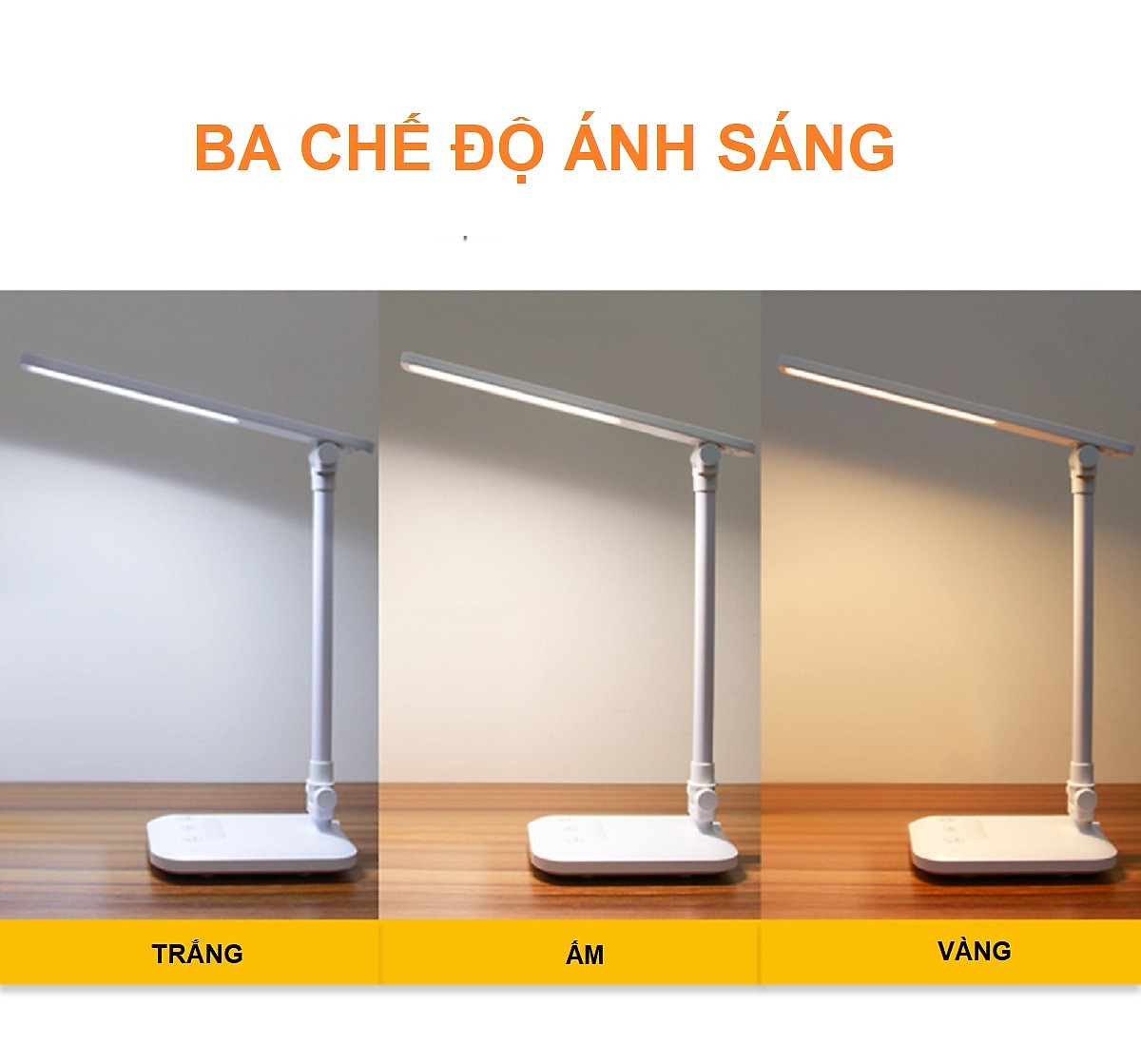 Đèn Bàn Học LED USB Di Động Cao Cấp Có Thể Gập Hai Chỗ – 03 Chế Độ Ánh Sáng Vàng Bảo Vệ Mắt Chống Cận -CEMILL