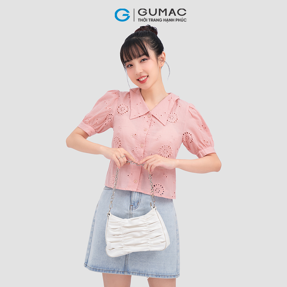 Áo kiểu GUMAC AC11020 cổ sen vuông trẻ trung